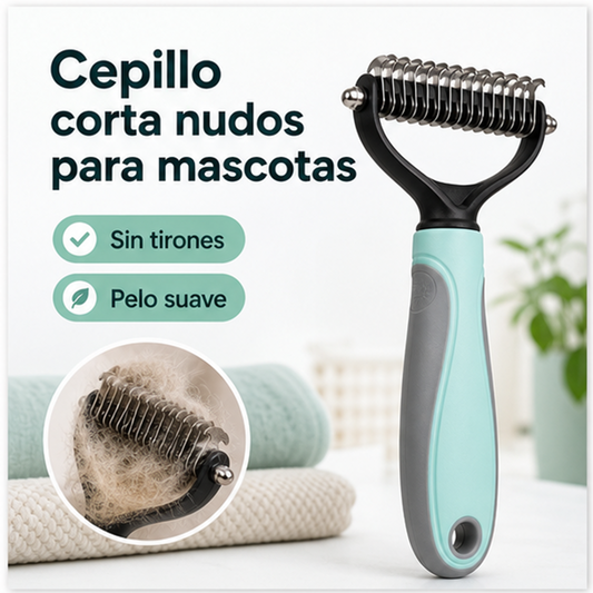 Cepillo corta nudos para mascotas sin tirones